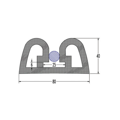 ΠΡΟΦΙΛ PVC ΓΙΑ ΠΟΛΥΕΣΤΕΡΙΚΑ ΣΚΑΦΗ Β.Τ. W80 x H40