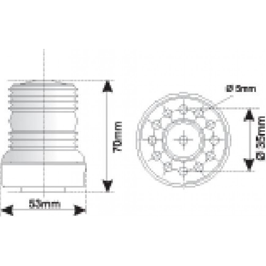 ΦΑΝΟΣ ΠΕΡΙΒΛΕΠΤΟΣ ΛΕΥΚΟΣ 12V/10W 360°